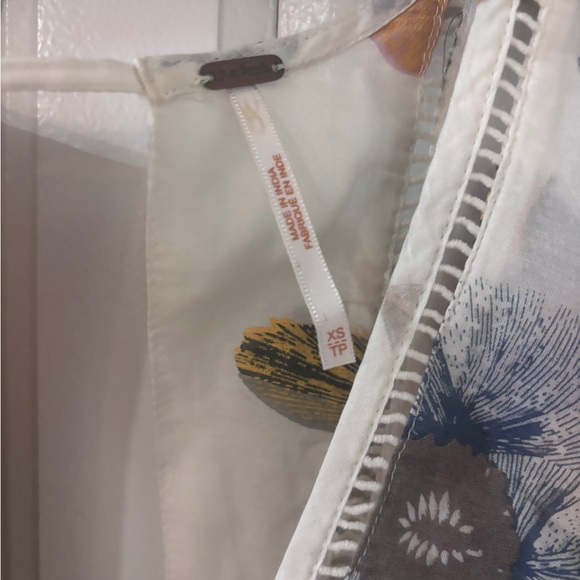 Free People Strawberry Fields Mini Dress with Yellow & Blue Flowers - Picture 3 of 4